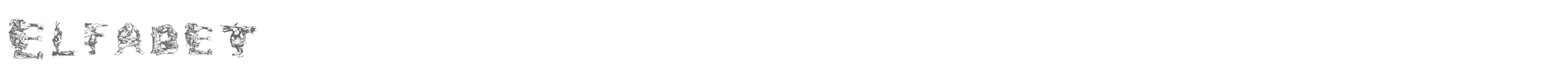Sample characters Elfabet Font